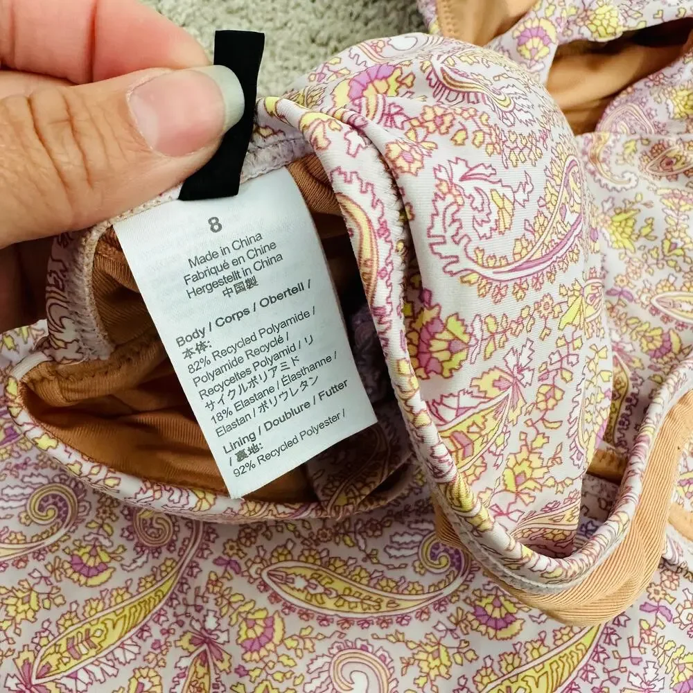 J. Crew Eco plunge V-neck one-piece in beach paisley